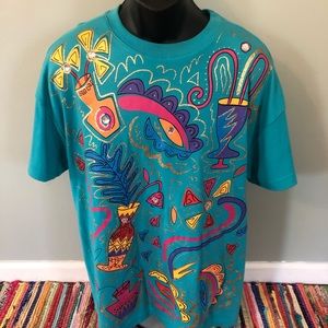 90s Neon Shapes Shirt Design Pattern Crystal XL